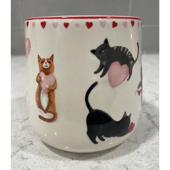 CATS 3D Pet Love Hearts Ceramic 20.6 Oz Cat Coffee Tea Mug Valentine's Day Gift - Picture 1 of 15